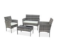 Juego de muebles de patio de tres colores para exteriores, sala de estar, balcón, muebles de ratán de cuatro piezas, muebles de exterior marrón (color: D) (D)