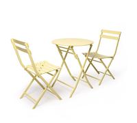 Juego de muebles de patio plegable con 2 sillas y 1 mesa, portátil con respaldo, ideal para patio, jardín, porche, junto a la piscina