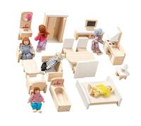 Juego de muebles en miniatura con armario de escritorio, sala de estar, dormitorio, accesorios para niños, accesorios de juego imaginativo