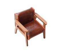 Juego de muebles en miniatura multiusos de cuero a escala 1 12 para decoración de sala de estar, sofá pequeño, juguete