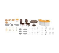 Juego de muebles en miniatura para casas de muñecas de 1/12 pulgadas, comedor, cocina, baño, sala de estar, con accesorios para decoración de escenas, muebles en miniatura
