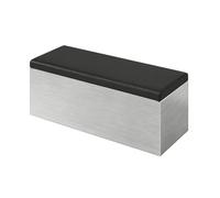 Juego de muebles industriales de acero inoxidable, banco de sofá de cuero copetudo de metal y mesa auxiliar redonda para cafetería y bar, diseño minimalista