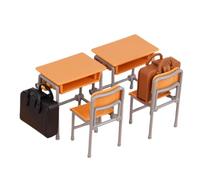 Juego de muebles para juegos de rol, minimesa con sillas para habitaciones de muñecas, aulas y habitaciones infantiles, muebles en miniatura para casa de muñecas para juegos escolares, juegos