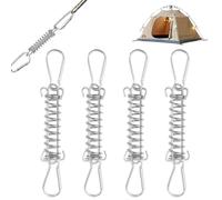 Juego de muelles tensores, 4 piezas de acero inoxidable para toldo, muelle tensor, toldo de alta resistencia, juego de fijación para tienda de campaña, toldo