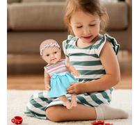 Juego de Muñeca con Cochecito,Muñeca con Cochecito - Juguete de Cochecito de muñeca Infantil para niños pequeños, Suave de 10 Pulgadas, Incluye Cochecito y Accesorios de alimentación, Juego de j