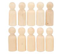 Juego de Muñecas de Clavija de Madera, 10 Pcs Muñecas de Clavijas de Madera sin Terminar 75 Mm 3.0in Safe Burrfree Desarrollar Habilidades Prácticas Accesorios de Bricolaje para