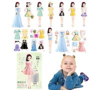 Juego de muñecas de papel - Pretend Play, Dress Up Toy Princess Paper Dolls Game for Girls Educational Creative, Playset for Christmas Birthday | New Year Easter Travel