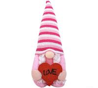 Juego de muñecas de peluche de Cupido y Rodolfo para el día de San Valentín para parejas, tela suave no tejida rellena de algodón PP hecho a mano, acento decorativo para el hogar (F2-6 mujeres)