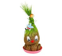 Juego de muñecas Grass Head: figura de planta creativa con efecto de crecimiento natural, diseño de mini maceta decorativa para una atmósfera relajante, riego fácil para un desarrollo visible | escrit