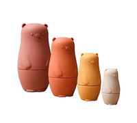 Juego de muñecas rusas de 4 capas, juego de muñecas, juego de juguetes de osito/pingüinos, bloque apilable, decoración del hogar, soporte para bolígrafos de silicona, muñecos de anidación