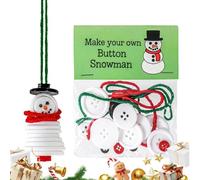 Juego de navideños, interactivo de vacaciones, juego de manualidades para manualidades, snowman Tree Buttons, Fun Holiday Activity, Ornament Crafts Kit for Home, Mantel, Bedroom, Door Decor