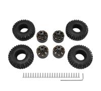 Juego de neumáticos de Llantas de Cubo de Rueda Beadlock de latón de 4 Uds. De 1,0 Pulgadas Compatible con SCX24 AXI00001 Deadbolt JIMNY