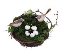 juego de nido de mimbre con y 5 huevos simulados exterior