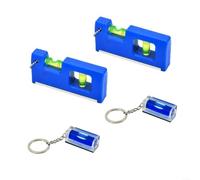 Juego de nivel de burbuja magnético de 4 piezas con fuerte adherencia y libélulas resistentes a los golpes para un montaje preciso de imágenes y estantes en color amarillo y azul, compacto, 10 cm (4