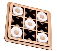 Juego de Noughts and Crosses, Noughts and Crosses para niños, juegos de mesa interactivos de desarrollo y de madera, mini juegos XO suaves y sin olores para fiestas familiares, negro + blanco