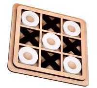 Juego de Noughts and Crosses para niños Juego de mesa interactivo de desarrollo Noughts and Crosses de madera, minijuegos XO suaves y sin olores para fiestas familiares, negro + blanco JUGUETES .