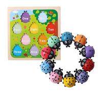 Juego De Número De Mariquitas - A Juego, Contando Juguete Set | Juego De Números Educativos con Formas Lindas, Clavijas De Agarre Fácil para Niños Aprendiendo Números De Coordinación Mano
