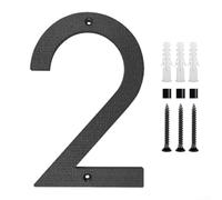 Juego de números de casa para exteriores de 12 pulgadas, diseño negro, perfecto para mostrar direcciones en puertas y buzones (2)