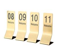 Juego de números de Mesa de Acero Inoxidable, Juego de números de Mesa de Acero Inoxidable Dorado de 14,5 x 5 x 5 cm, números de Doble Cara del 1 al 10 o del 1 al 20 (45677)