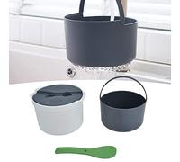 Juego de olla de arroz SustVita de microondas, olla de cocción segura con capacidad 2L, cuchara de arroz y vaporera (verde)