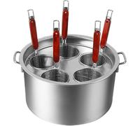 Juego De Olla para Pasta De Acero Inoxidable - Olla Comercial con Colador Y Cesta Vaporera para Cocina Doméstica Y De Restaurante - Solución De Cocción Duradera Y Eficiente 5Holes