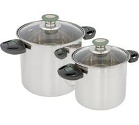 Juego de ollas de acero inoxidable 2 pzas. elegance compact bo-camp