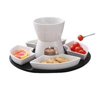 Juego de ollas para fondue de chocolate, cerámica, cuenco para derretir caramelo, calentador de postre resistente a altas temperaturas, kit de fondue de queso, de fusión de mantequilla para