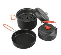 Juego de Ollas y Sartenes para Acampar, Todo en Uno, Antiadherente, Portátil, para Senderismo, Picnic y Camping.