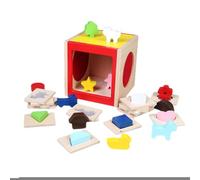 Juego de Ordenación de Formas para Niños | Juego de Mesa Sensorial de Madera para Asociar Formas,Juguete Educativo Interactivo de Aprendizaje Divertido para la Edad Preescolar