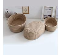 Juego de Organizador de Almacenamiento de Cuerda de Algodón Tejido de 3 Piezas, Cestas Grandes Medianas Pequeñas, Textura Suave Pero Resistente, Ideal para Almacenamiento de Libros, Juguetes