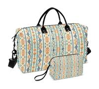 Juego de organizador de equipaje de dos piezas combinado de funda acolchada ultrasónica versátil para viaje corto, Rayas Aztecas, Una talla, Clásico