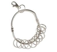 Juego de organizador de llaves resistente, 10 anillos divididos de 25 mm, cierre en forma de D de 100 mm, clip para cinturón