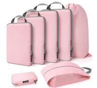 Juego de organizador de maletas con compresión [7 piezas] - SOLEDI Packing Cubes Ahorra más espacio - Organizador de viaje para maletas y mochilas - Bolsas de ropa extra ligeras, organizador de viaje,