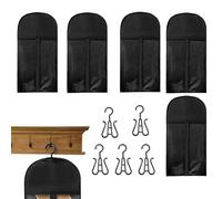 Juego de organizador de pelucas, soporte para extensiones, estuche de viaje para pelucas, 5 bolsas de almacenamiento de pelo a prueba de polvo, transparente no tejida con gancho, de