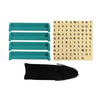 Juego de ortografía de Alfabeto de plástico, Juego de Alfabeto con Bloqueo de Azulejos con 100 Piezas de ajedrez y Soporte de 4 Piezas de ajedrez, Juguete Educativo de Aprendizaje