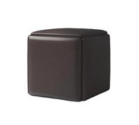 Juego de otomana apilable 5 en 1 de cuero con ruedas, reposapiés que ahorra espacio para sala de estar y comedor, marrón café, 35 cm, versátil y elegante