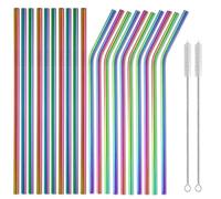 Juego de pajitas reutilizables for beber 20 piezas 10,5 pulgadas, 25cm, acero inoxidable 304 súper largo for Bar y cóctel