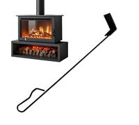 Juego De Pala Y Rascador Para Cenizas: Cubiertos Para Chimenea Resistentes Al Calor Con Mango Largo, Herramienta De Limpieza Robusta Para Hollín Y Carbón Para Horno De Leña Para Pizza Con Mango Ergonó