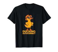 Juego de palabras de autocorrección de pato con sombrero con sombrero, divertido Camiseta