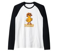 Juego de palabras de autocorrección de pato con sombrero con sombrero, divertido Camiseta Manga Raglan
