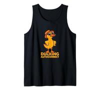 Juego de palabras de autocorrección de pato con sombrero con sombrero, divertido Camiseta sin Mangas