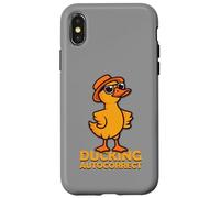 Juego de palabras de autocorrección de pato con sombrero con sombrero, divertido Carcasa para iPhone X/XS