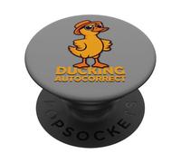 Juego de palabras de autocorrección de pato con sombrero con sombrero, divertido PopSockets PopGrip Adhesivo
