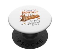 Juego de Palabras de celebración de ratón Lindo Don't Baguette It PopSockets PopGrip Adhesivo