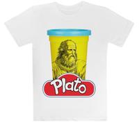 Juego De Palabras De Filosofía De Platón Play Doh Camiseta Blanca para Niños Camiseta De Manga Corta para Niños Kids White tee Children Short Sleeve T-Shirt