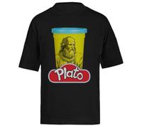 Juego De Palabras De Filosofía De Platón Play Doh Camiseta Extragrande Holgada Negra Unisex Unisex Black tee Baggy Oversized T-Shirt