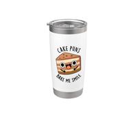 Juego de palabras de pastel Bake Me Smile Funny Baking Pun Vaso térmico de acero inoxidable de doble pared