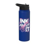 Juego de palabras de pez calamar de pulpo cefalópodo - Ink About It Stainless Steel Insulated Water Bottle