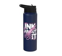 Juego de palabras de pez calamar de pulpo cefalópodo - Ink About It Stainless Steel Insulated Water Bottle