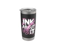 Juego de palabras de pez calamar de pulpo cefalópodo - Ink About It Vaso térmico de acero inoxidable de doble pared